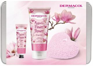 Zestaw upominkowy Dermacol Magnolia Flower Care (krem pod prysznic 200 ml, krem do rąk 30 ml, świeca dekoracyjna)