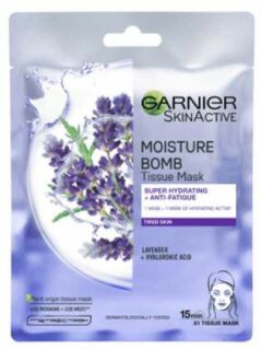 Garnier Skin Naturals Nawilżająca maska tekstylna przeciw oznakom zmęczenia z ekstraktem z lawendy 28 g