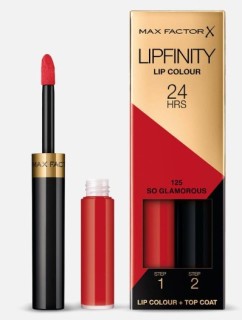Max Factor SET Lipfinity Lip Colour pomadka do ust 125 So Glamorous 2,3ml + Top Coat 1,9 g