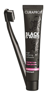 Curaprox Black Is White SET I. - pasta 90 ml+ szczoteczka do zębów CS 5460