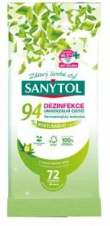 Sanytol Uniwersalne chusteczki dezynfekujące pochodzenia roślinnego 72 szt.