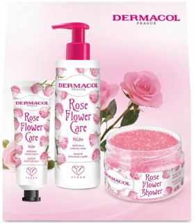 Zestaw upominkowy Dermacol Rose Flower (kremowe mydło 250 ml, peeling do ciała 200 g, krem do rąk 30 g)