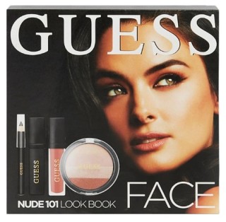 Guess Face Lookbook Nude 101 - Eyeshadow Compact 2x 7 g + Volumizing Black Mascara 4 ml + Matte Liquid Lipstick 4 ml + Black Eye Liner 0,5 g
