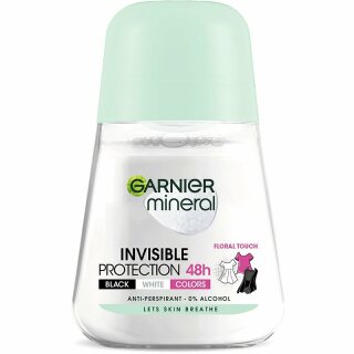 Garnier Mineral Invisible czarno-biały antyperspirant mineralny w kulce dla kobiet 50 ml