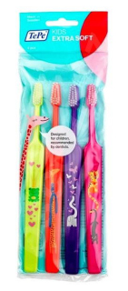 TePe Kids ZOO Extra Soft 4-pack szczoteczki do zębów dla dzieci