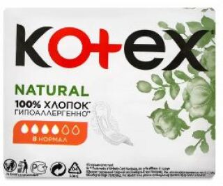 Kotex Natural Normal Pads 8 pcs