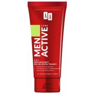 AA_Men Active Care 3w1 peelingujący żel do mycia twarzy 150 ml