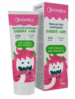 Nordics Bubble Gum Naturalna pasta do zębów dla dzieci 50 ml