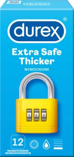 Durex Extra Safe Thicker grubsze prezerwatywy z większą ilością żelu