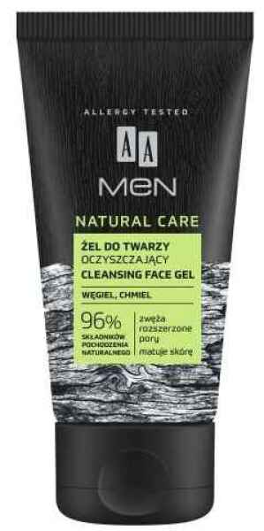 AA Men Natural Care Żel do mycia twarzy z węglem drzewnym i chmielem 150ml