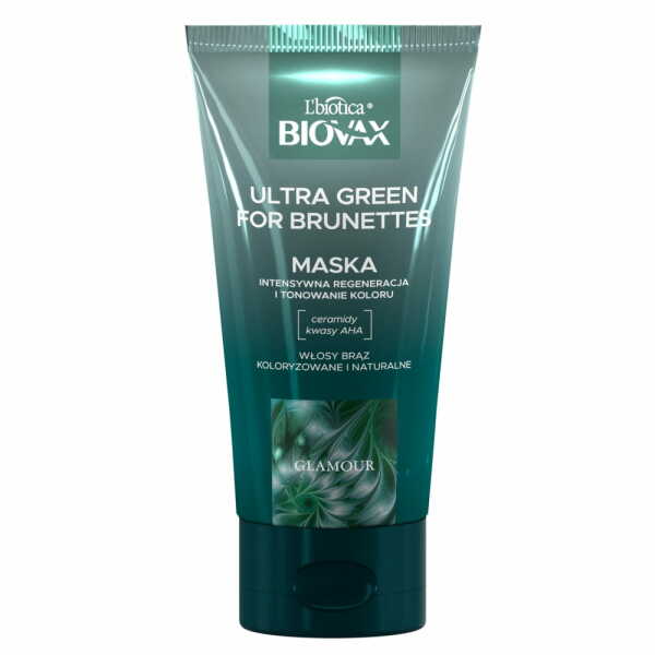 Biovax Glamour Ultra Green maska do włosów dla brunetek 150 ml