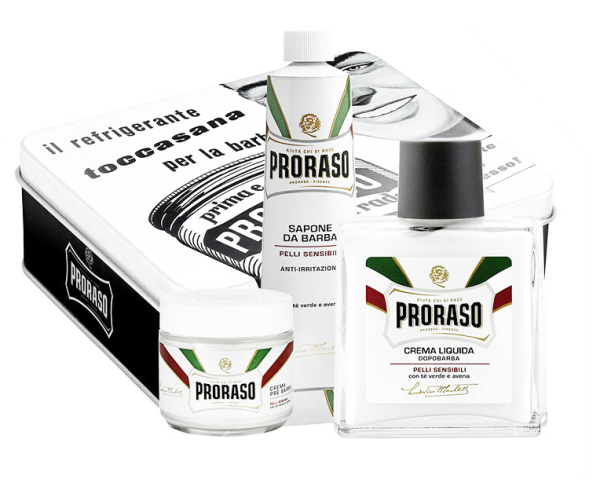 Proraso Sensitive sada na holení - pre-shaving cream 100 ml + krem do golenia 150 ml+ balsam po goleniu 100 ml